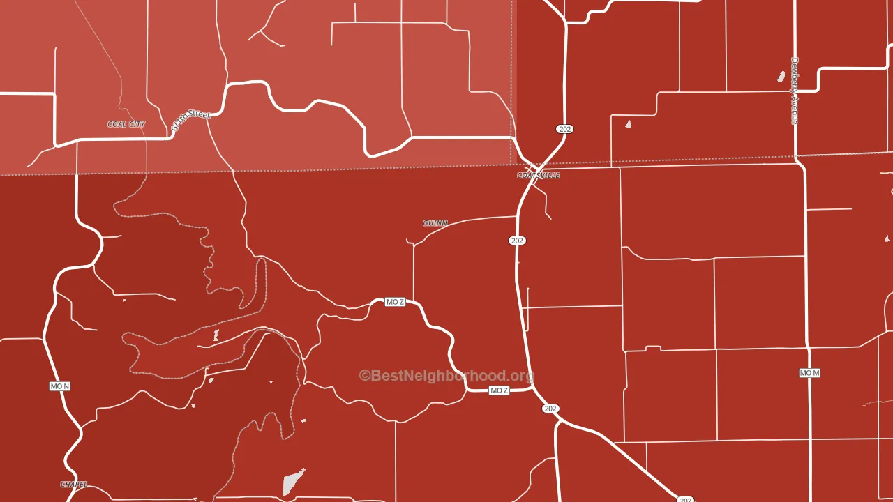 63535, MO block-group political-lean map