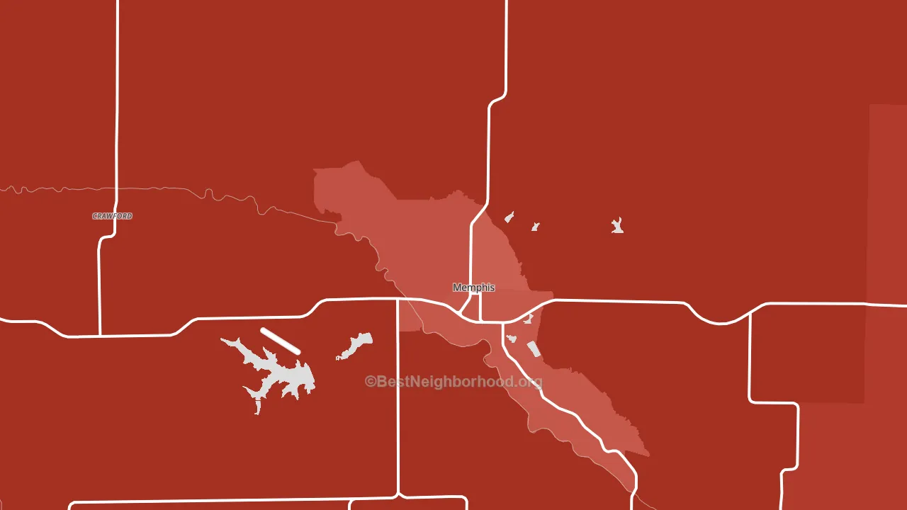 63555, MO block-group political-lean map