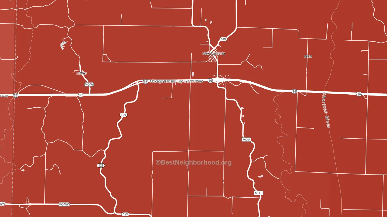 63558, MO block-group political-lean map