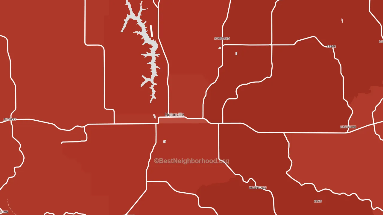 63565, MO block-group political-lean map
