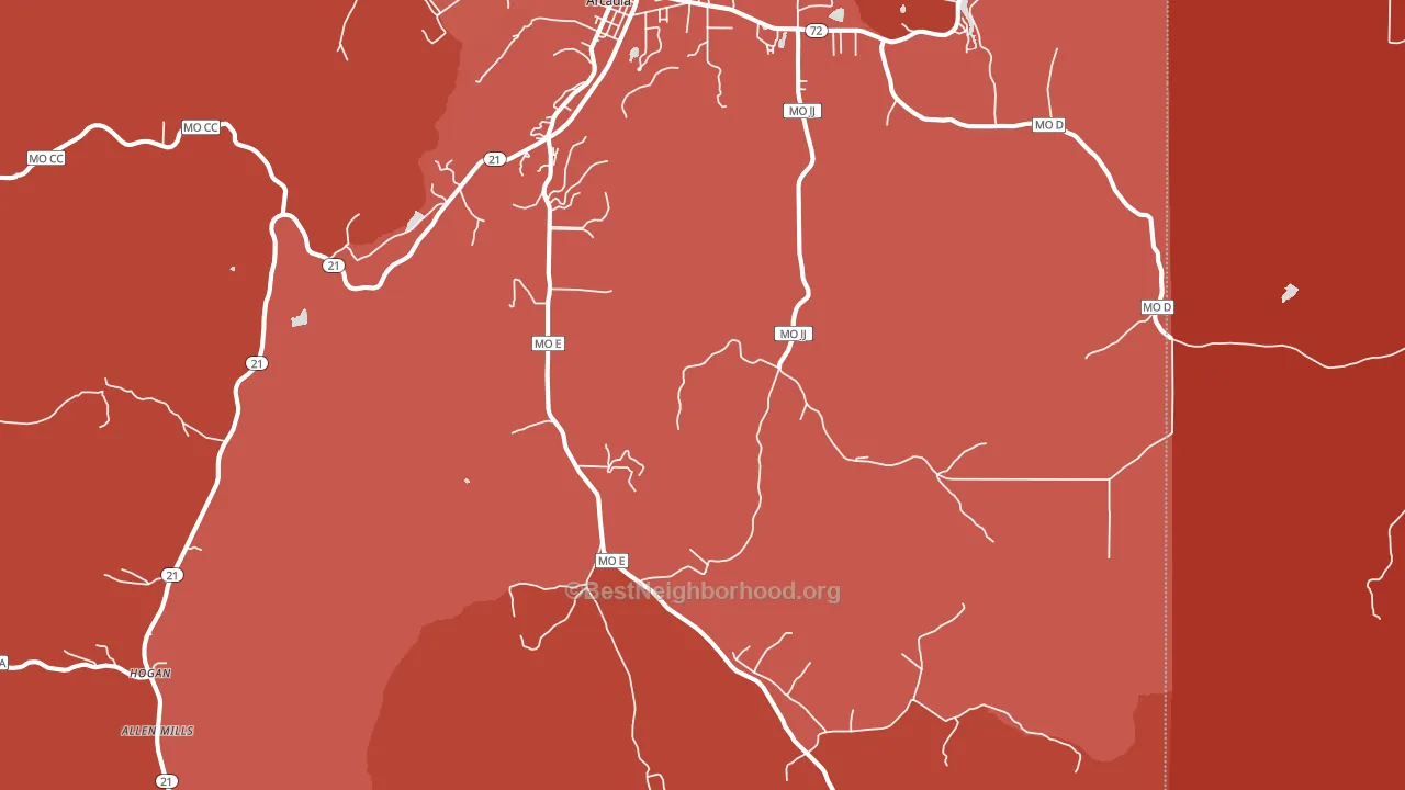 63621, MO block-group political-lean map