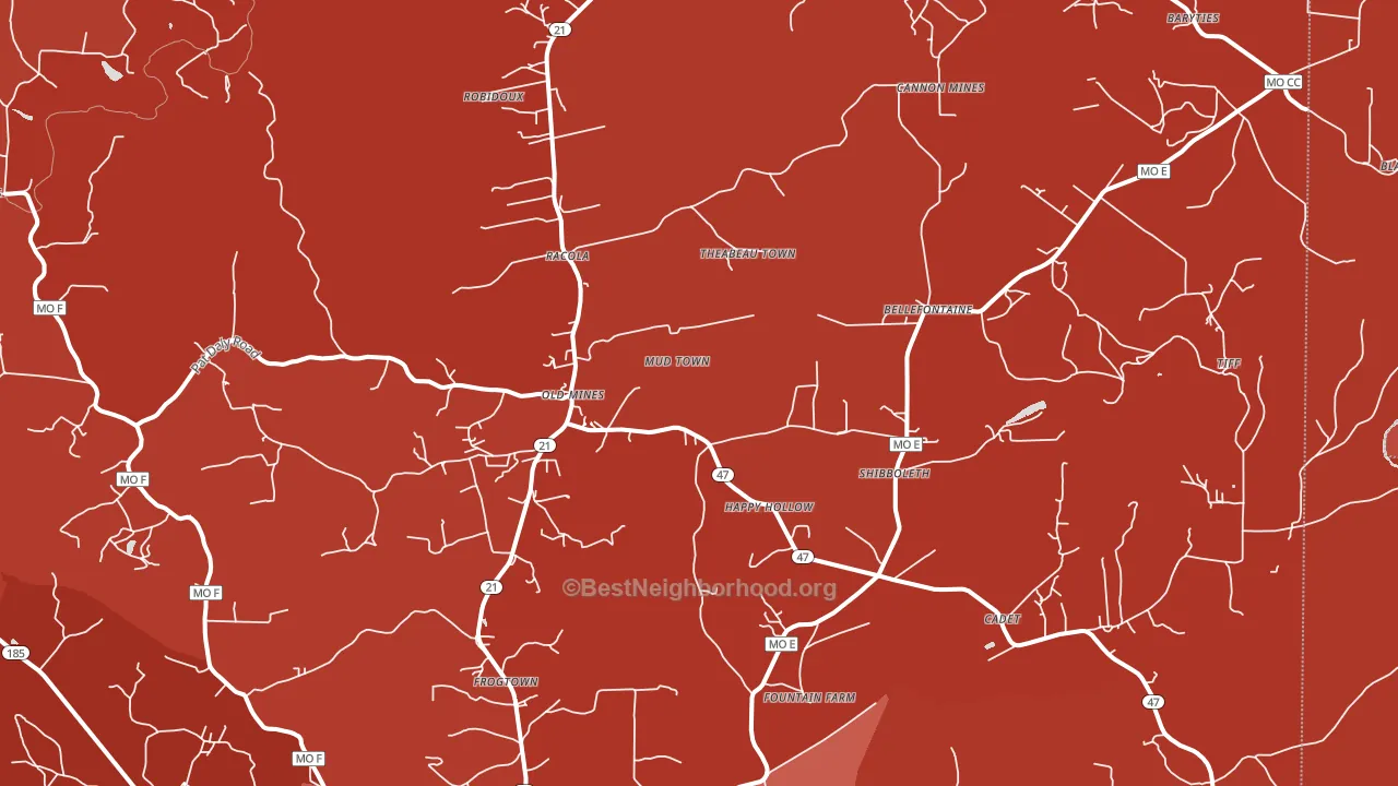 63630, MO block-group political-lean map