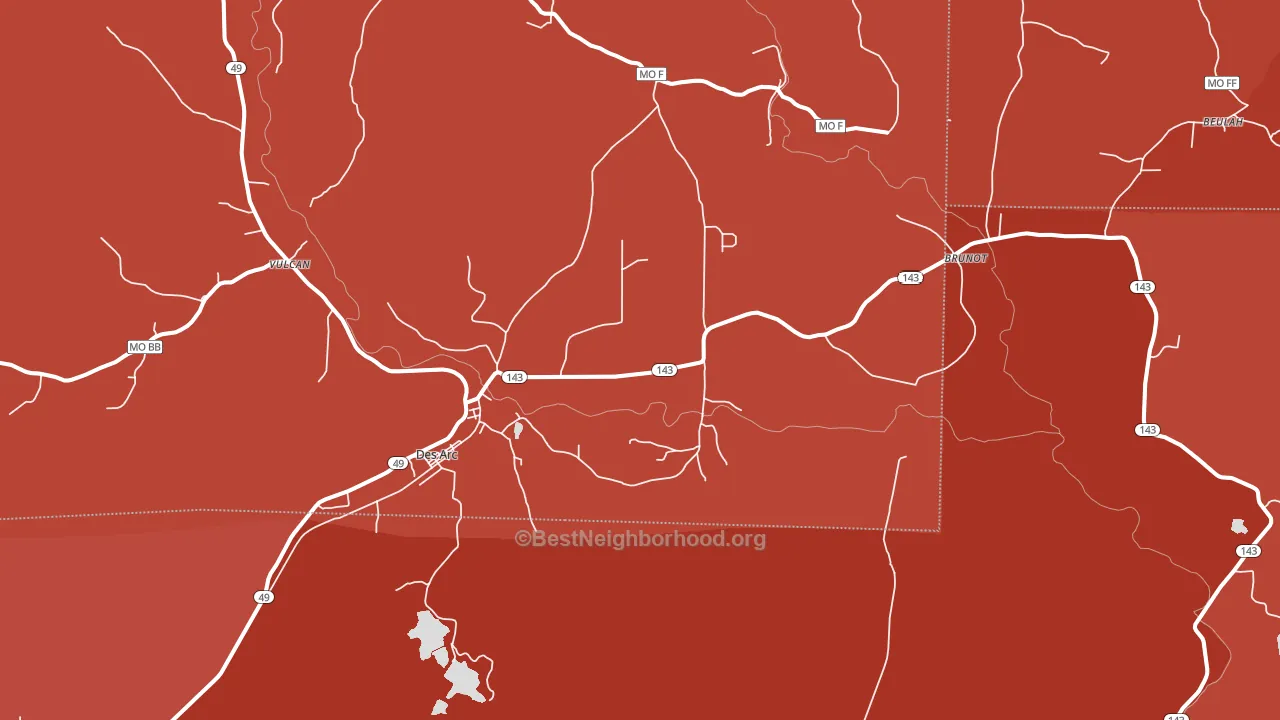 63636, MO block-group political-lean map