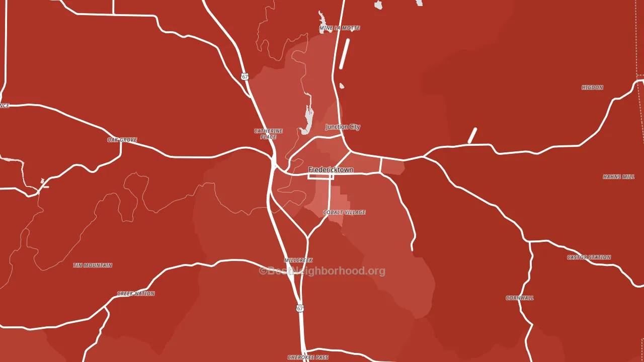 63645, MO block-group political-lean map