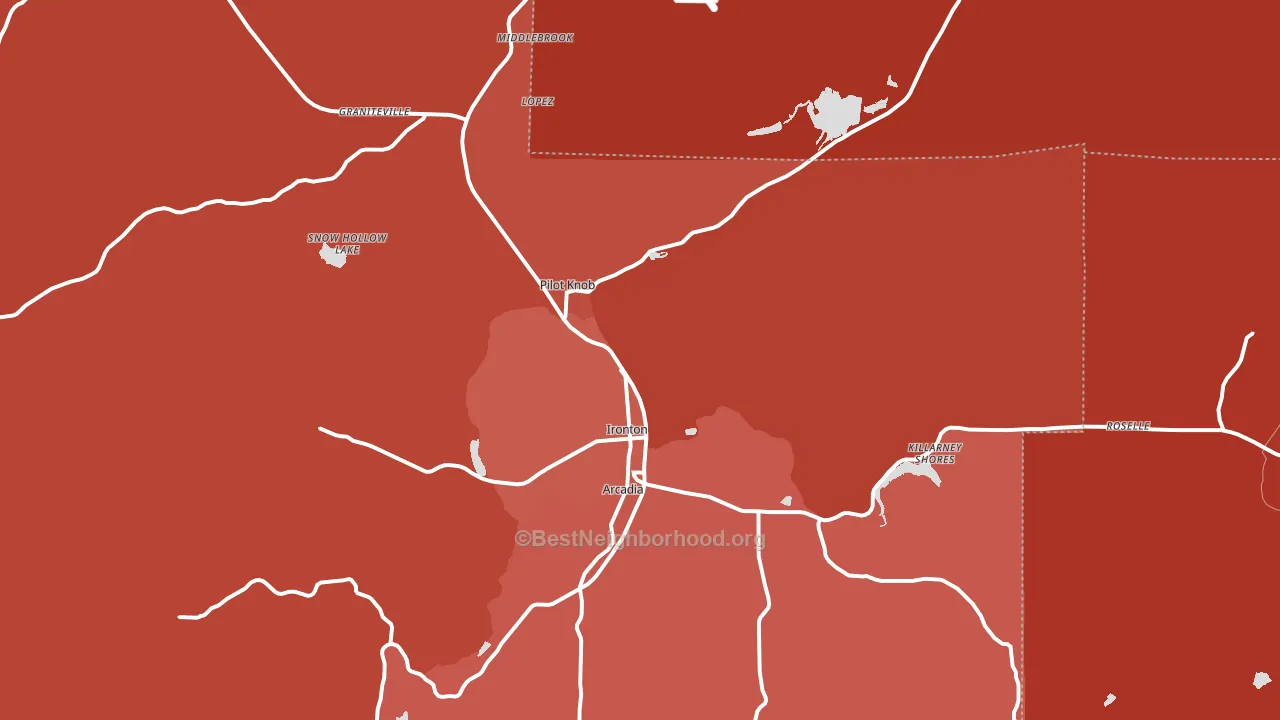 63650, MO block-group political-lean map