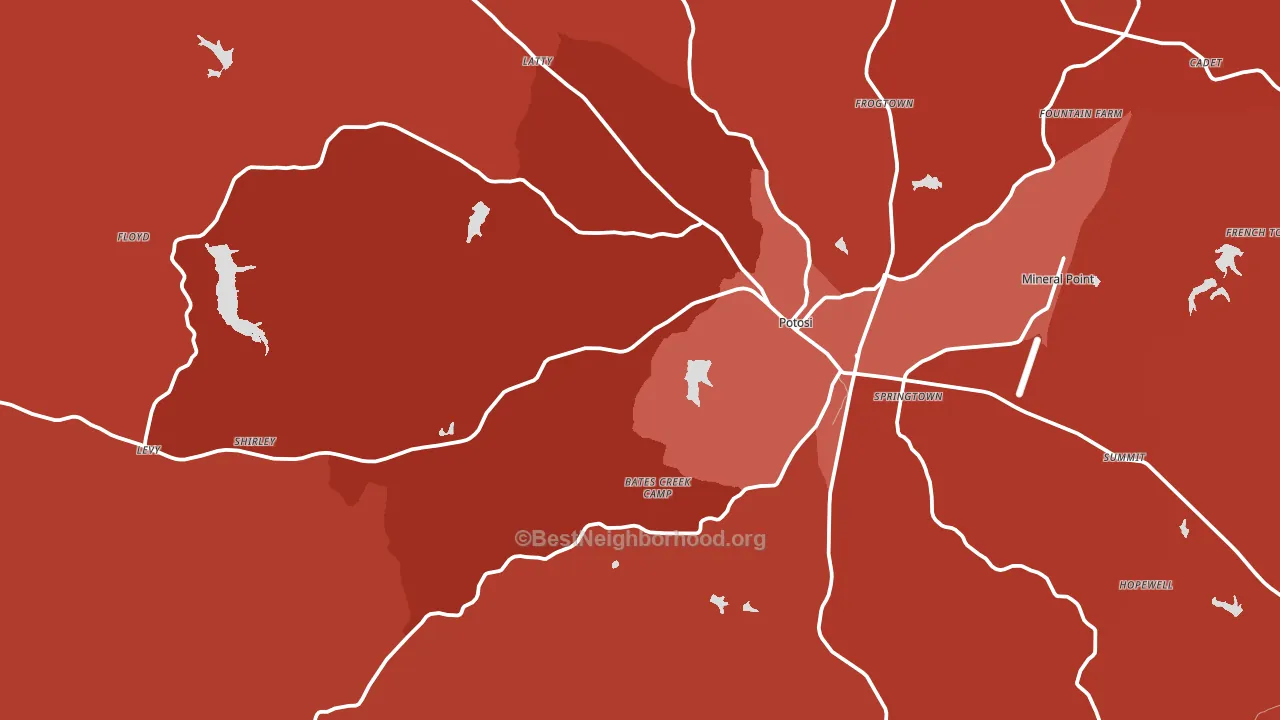 63664, MO block-group political-lean map