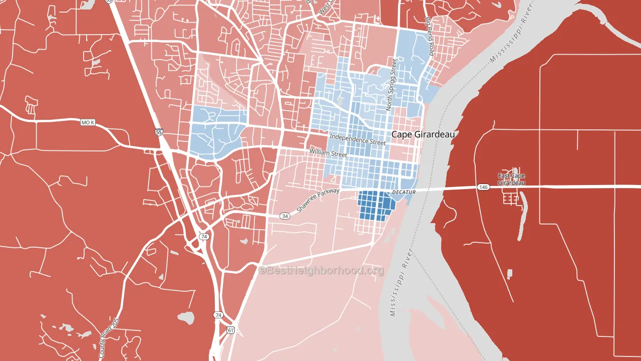 63703, MO block-group political-lean map
