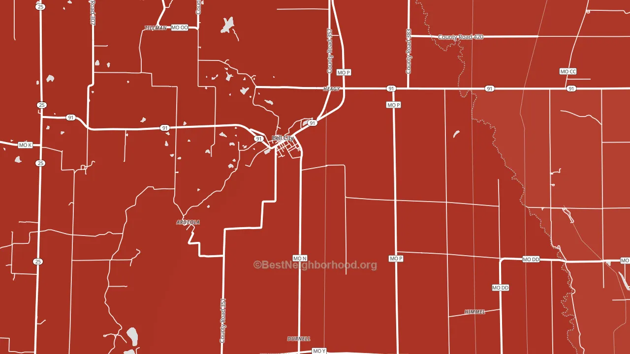 63735, MO block-group political-lean map
