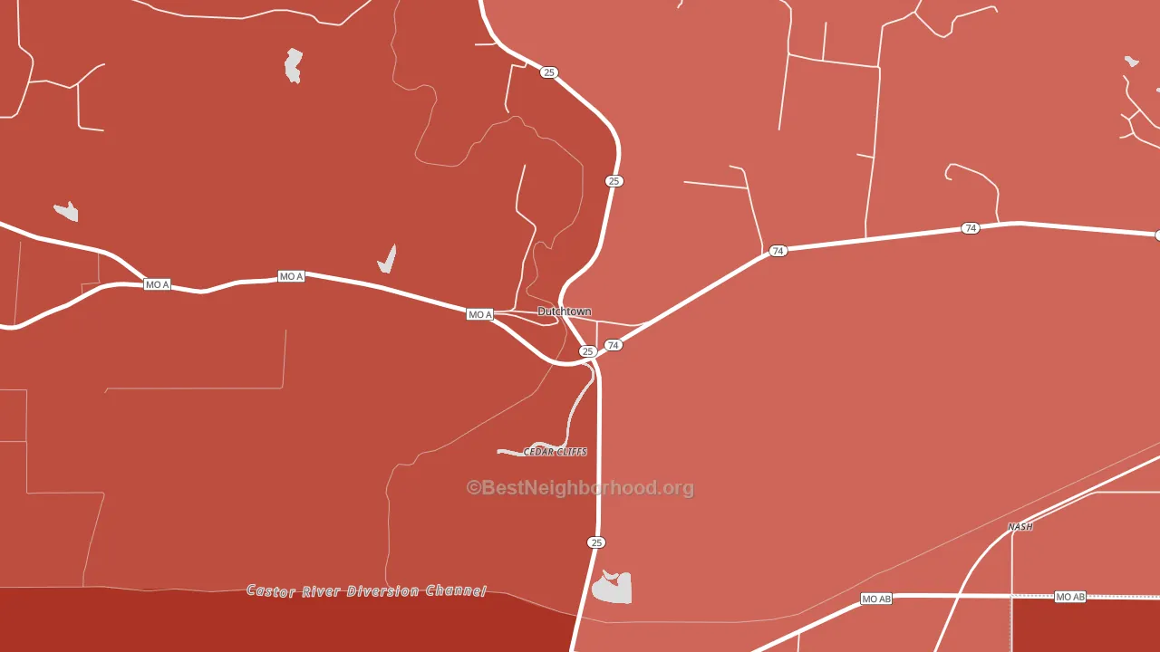 63745, MO block-group political-lean map