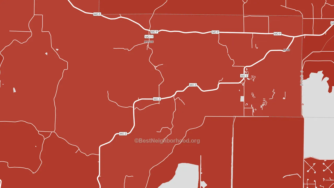 63763, MO block-group political-lean map
