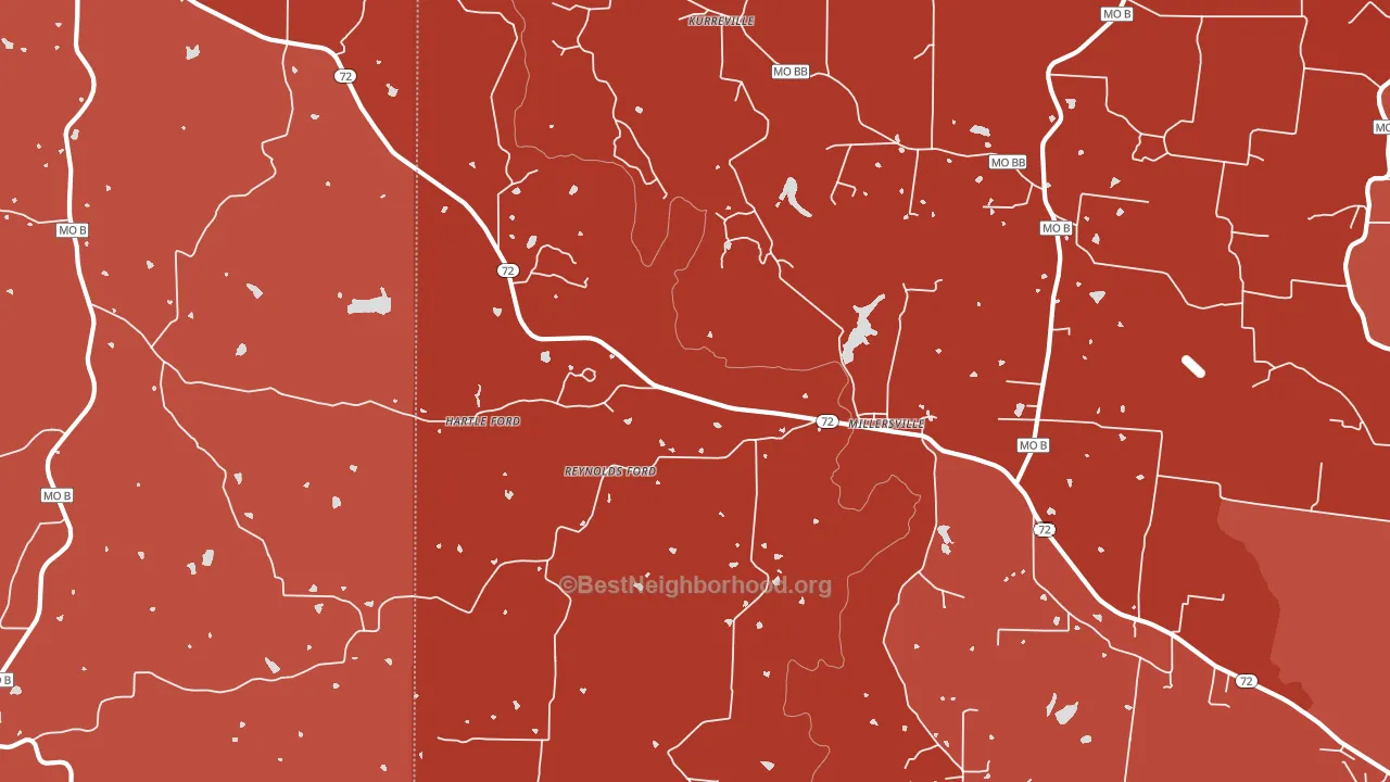 63766, MO block-group political-lean map