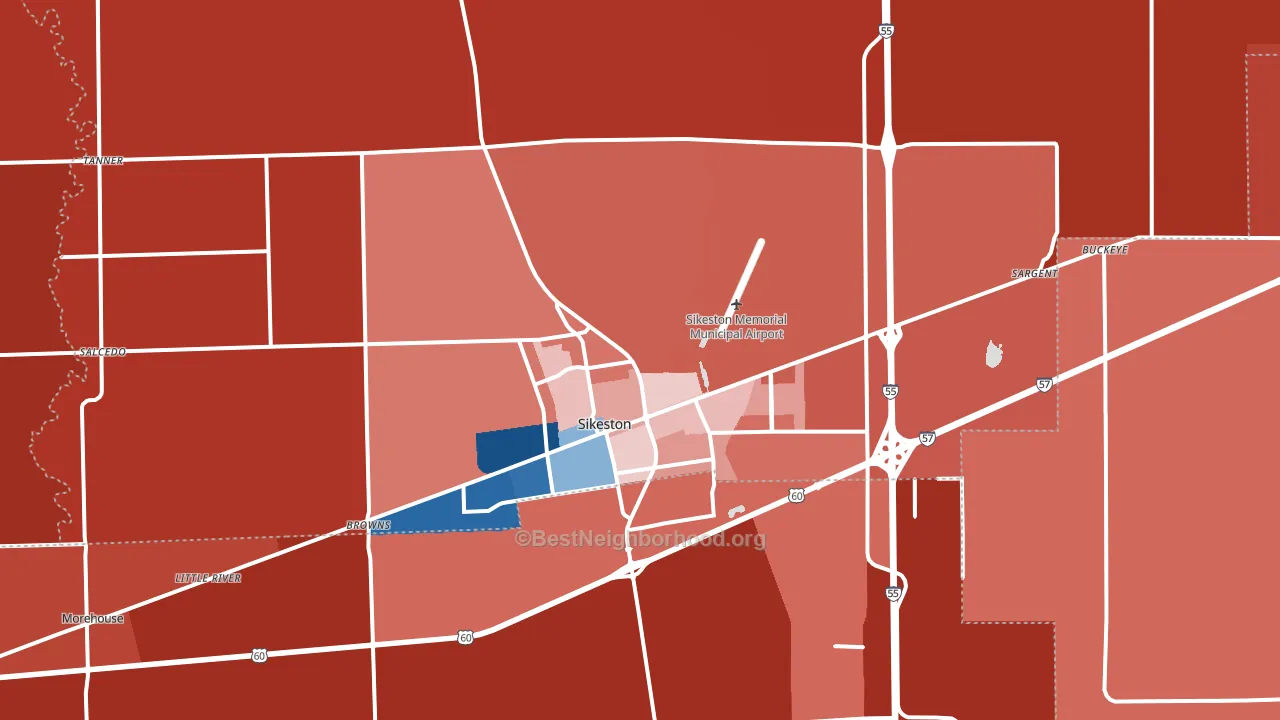 63801, MO block-group political-lean map