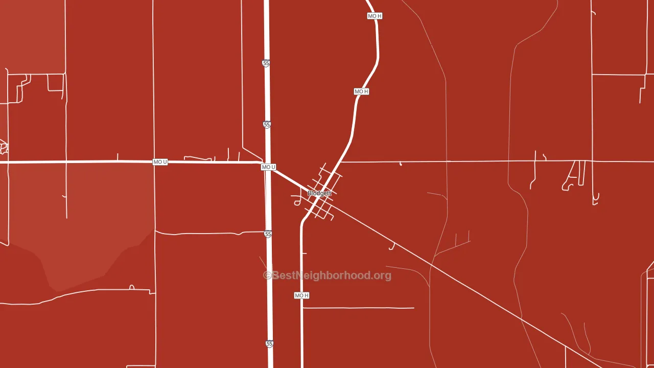 63824, MO block-group political-lean map