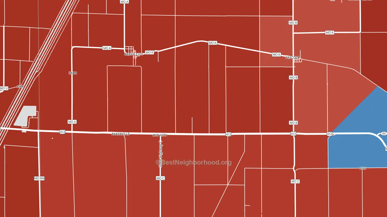 63827, MO block-group political-lean map