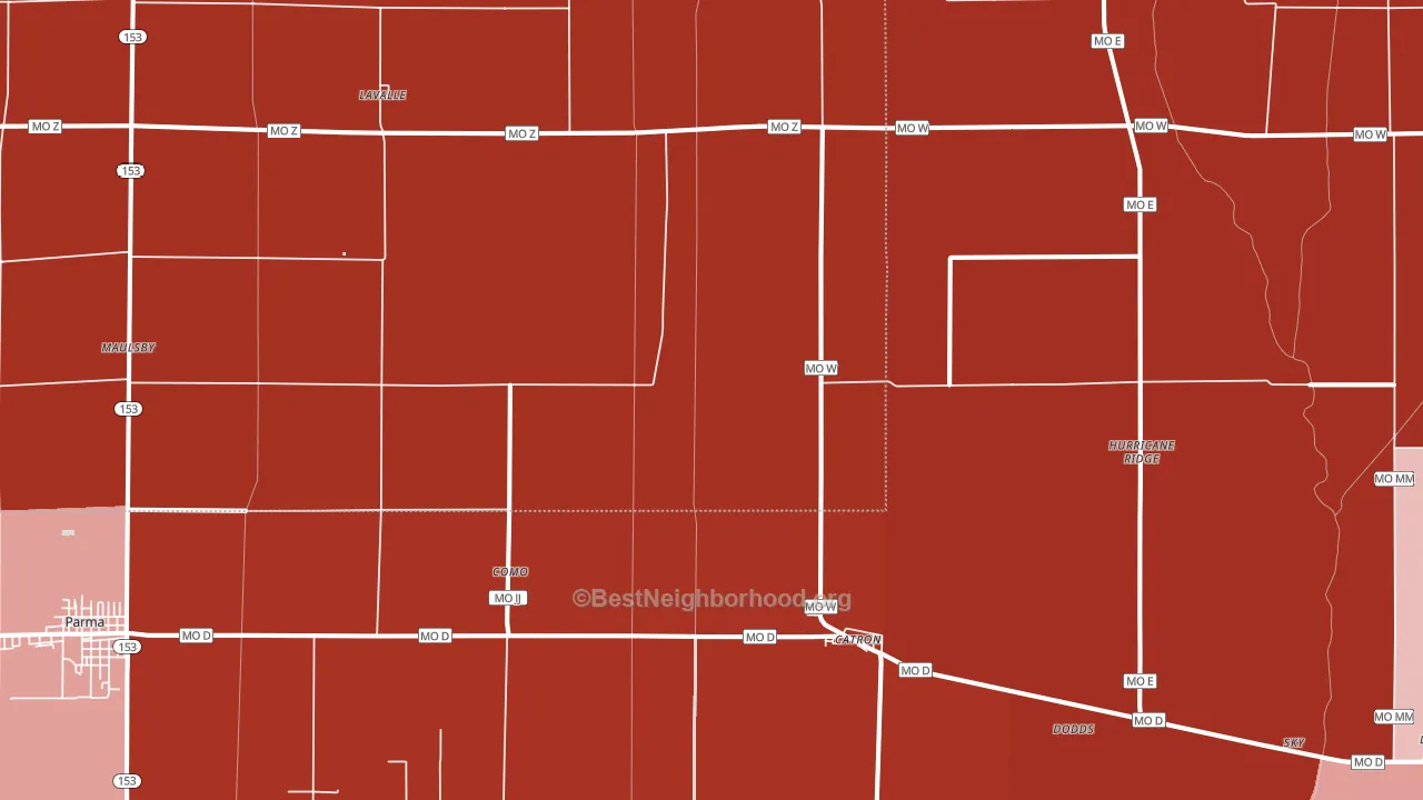 63833, MO block-group political-lean map
