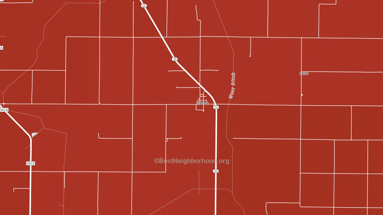 63847, MO block-group political-lean map