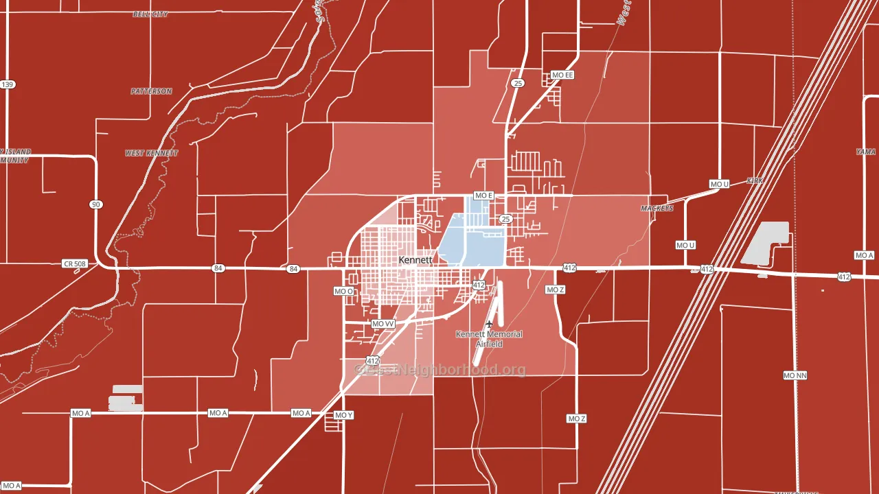63857, MO block-group political-lean map