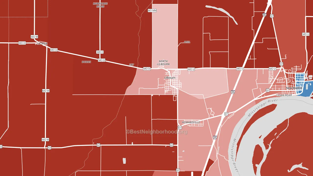 63862, MO block-group political-lean map
