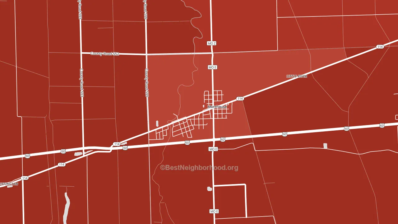 63868, MO block-group political-lean map