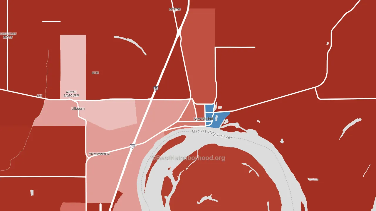 63869, MO block-group political-lean map