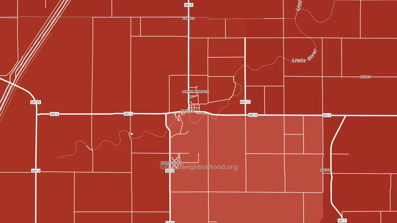 63879, MO block-group political-lean map