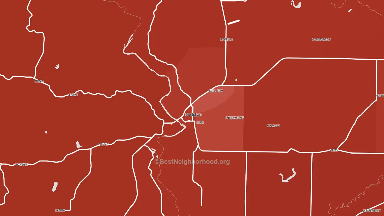 63935, MO block-group political-lean map