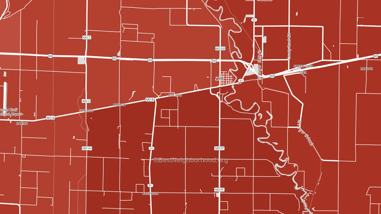 63940, MO block-group political-lean map