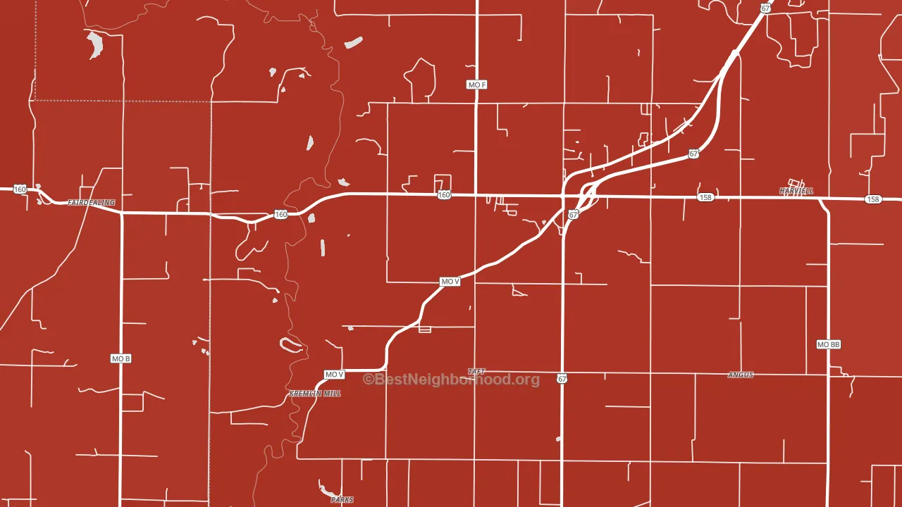63945, MO block-group political-lean map