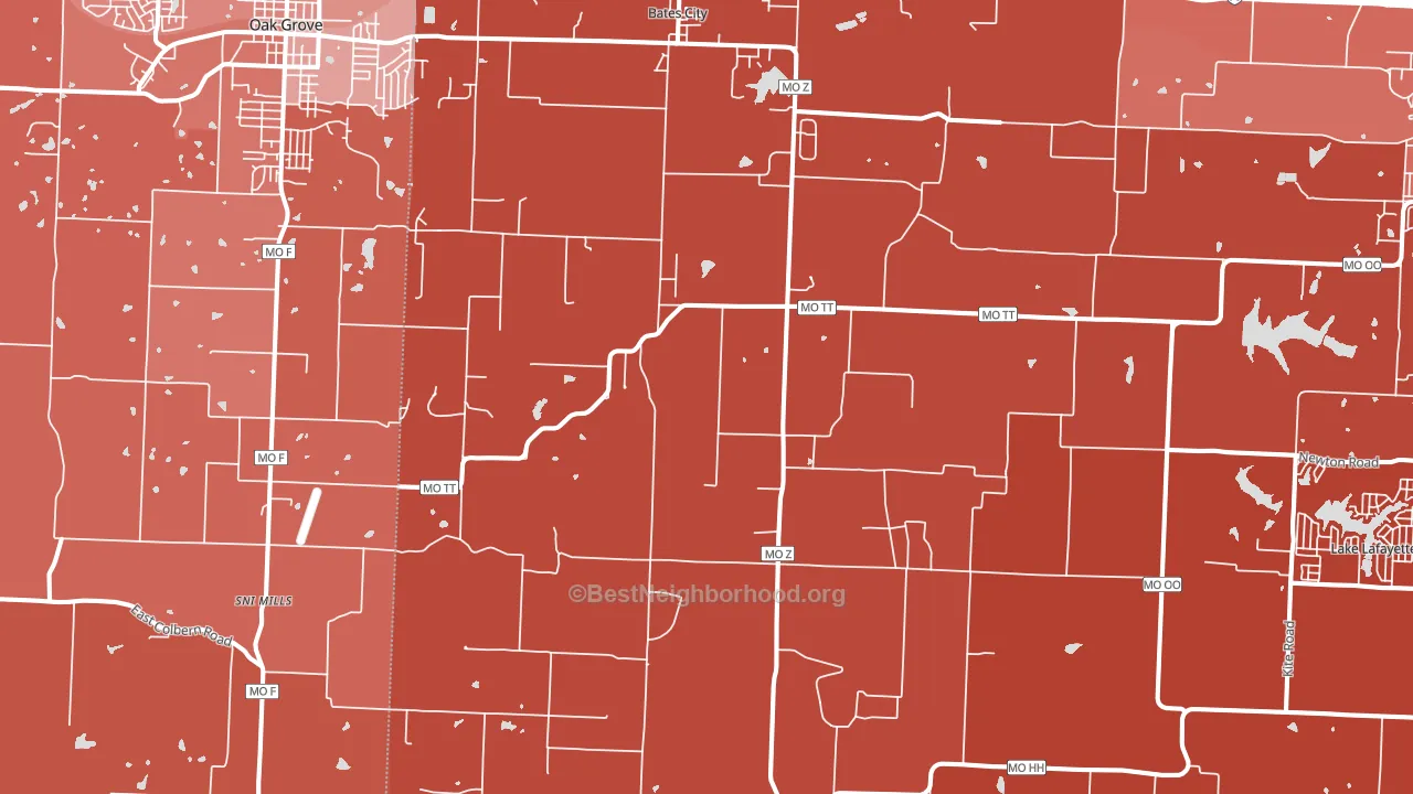 64011, MO block-group political-lean map