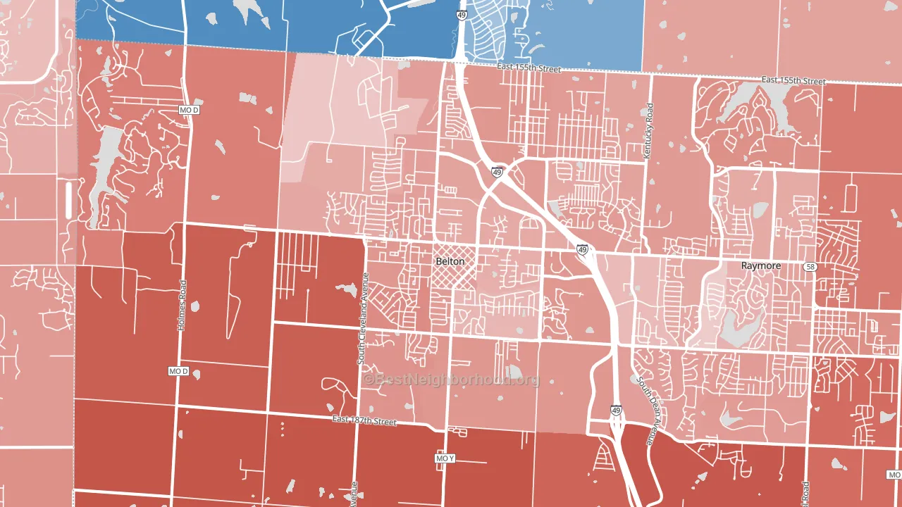 64012, MO block-group political-lean map