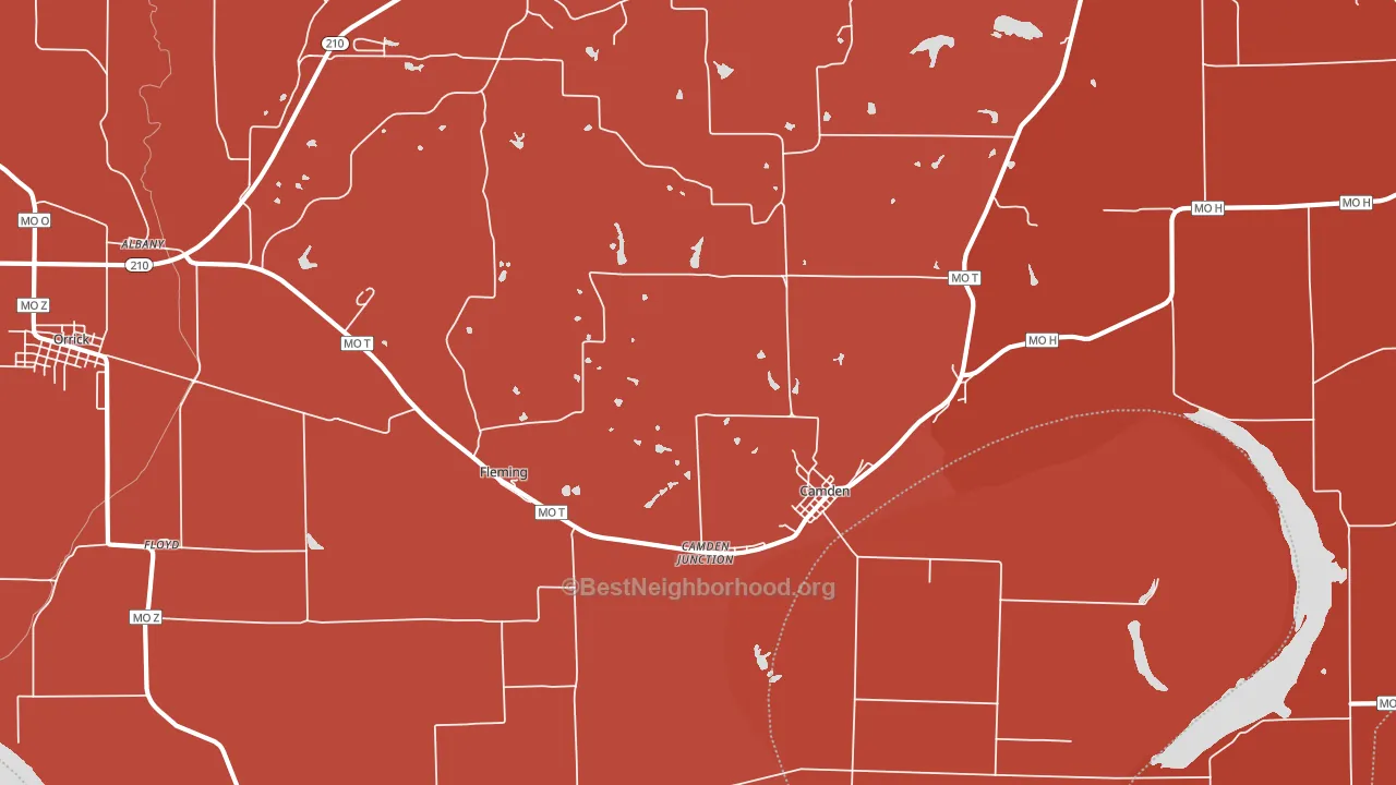 64017, MO block-group political-lean map