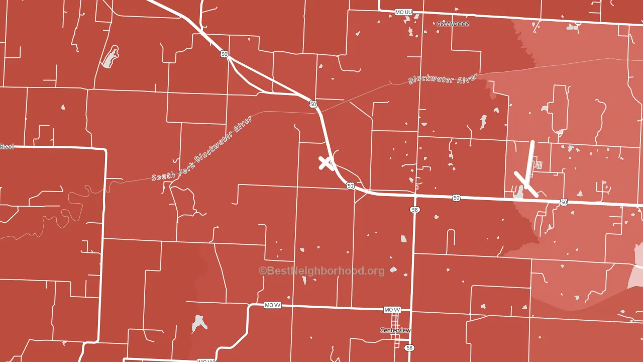 64019, MO block-group political-lean map