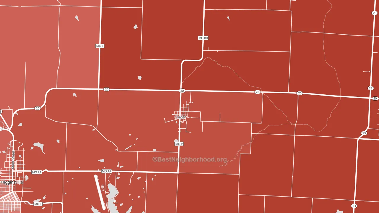 64021, MO block-group political-lean map
