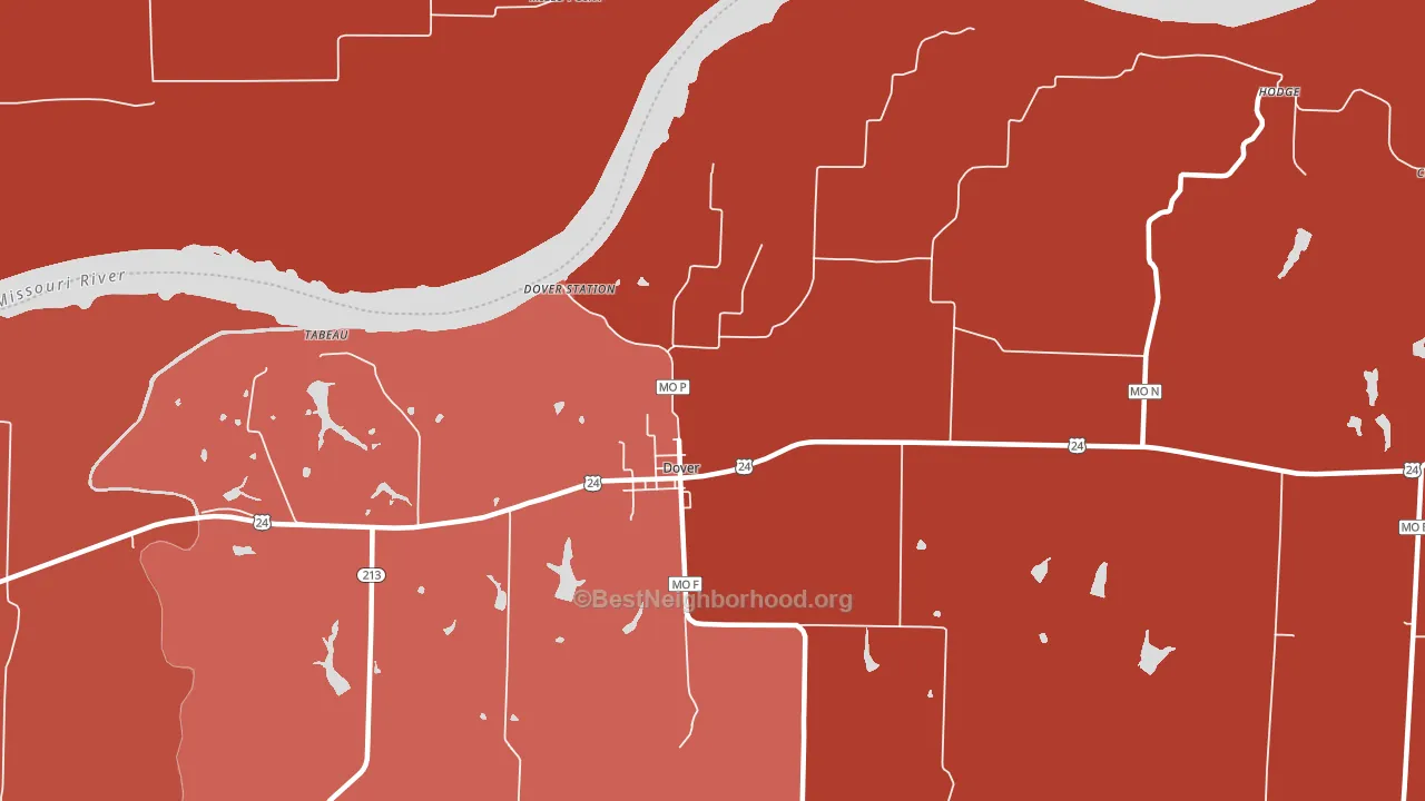 64022, MO block-group political-lean map