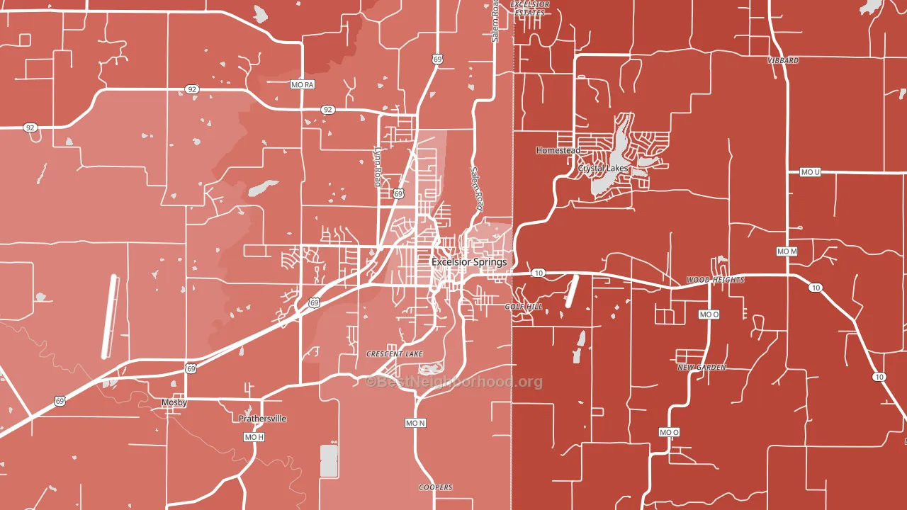 64024, MO block-group political-lean map