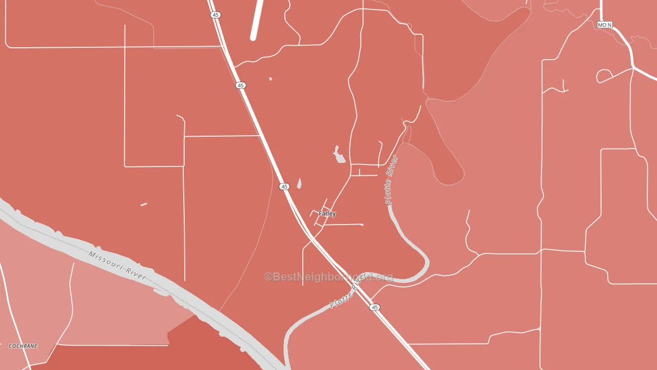 64028, MO block-group political-lean map