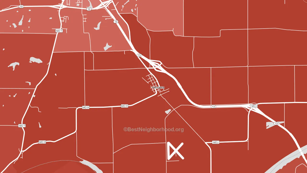 64036, MO block-group political-lean map