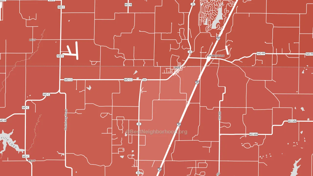 64048, MO block-group political-lean map