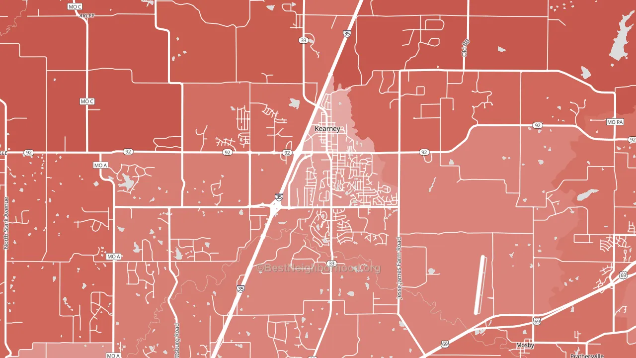64060, MO block-group political-lean map