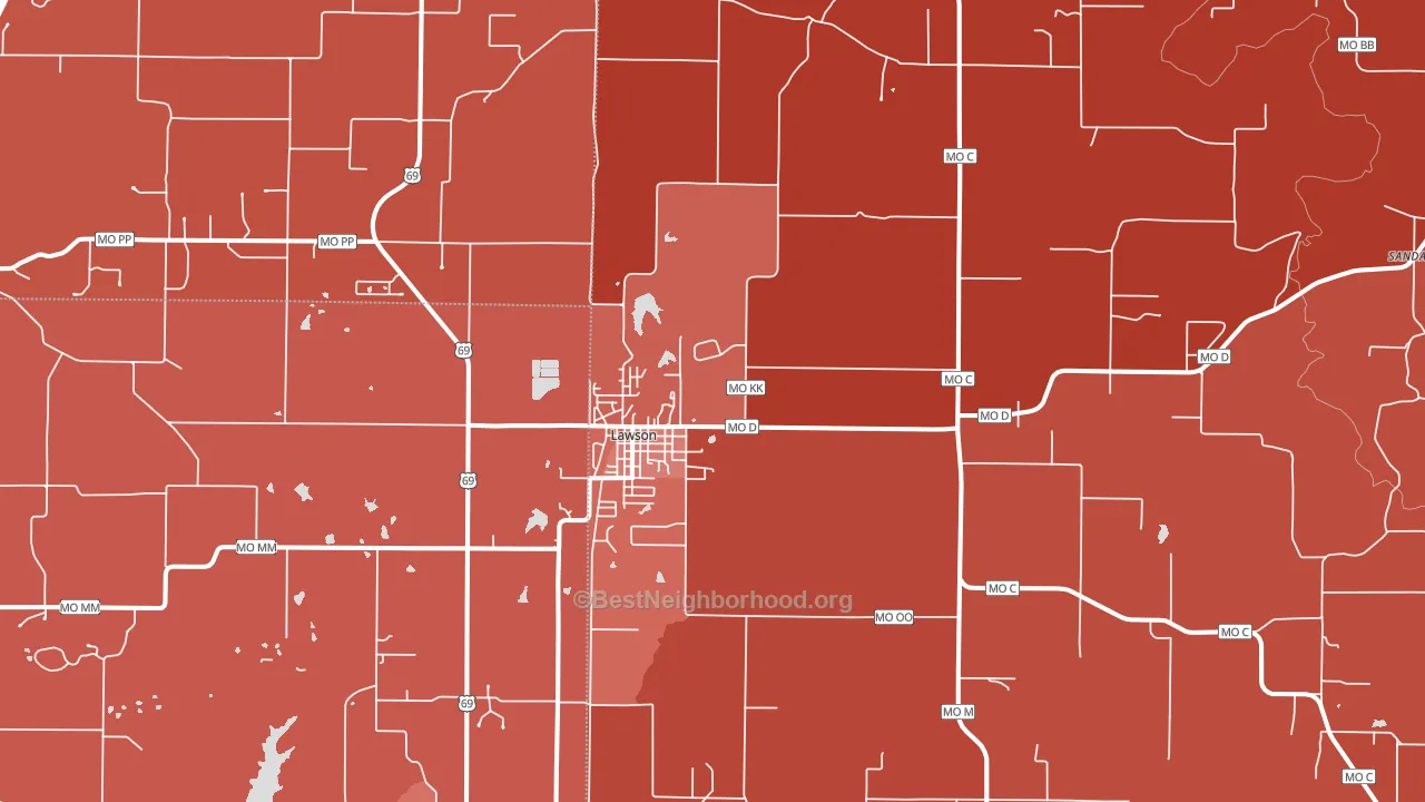64062, MO block-group political-lean map