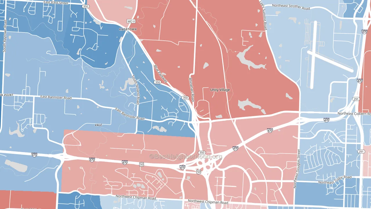 64065, MO block-group political-lean map