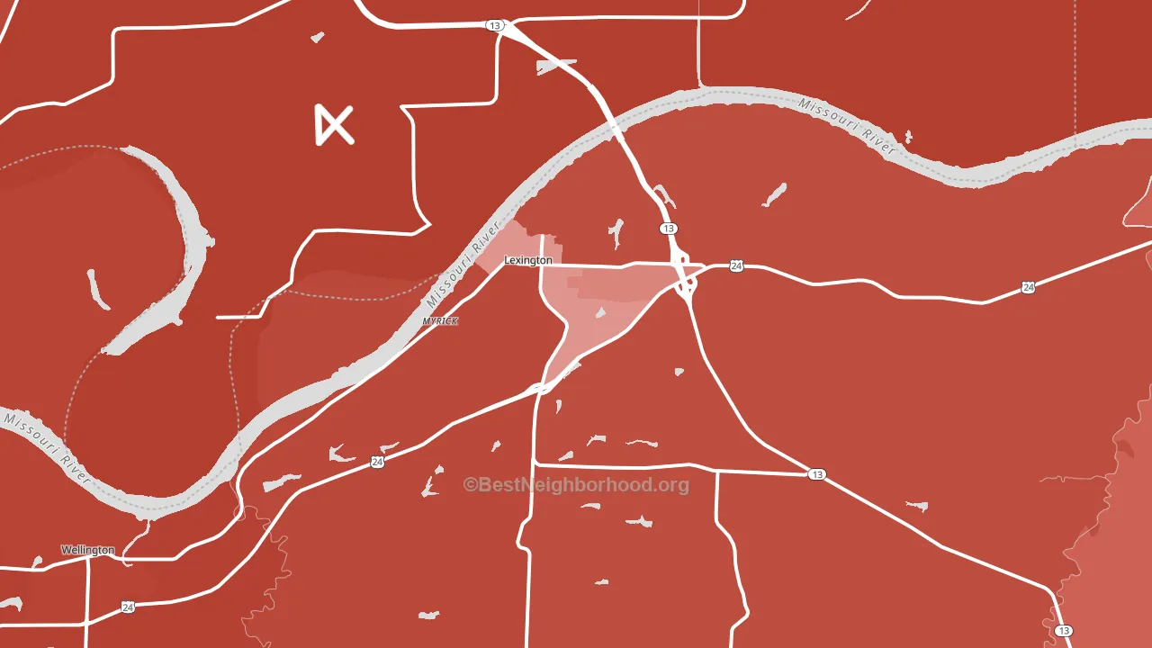 64067, MO block-group political-lean map