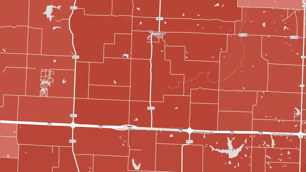 64071, MO block-group political-lean map