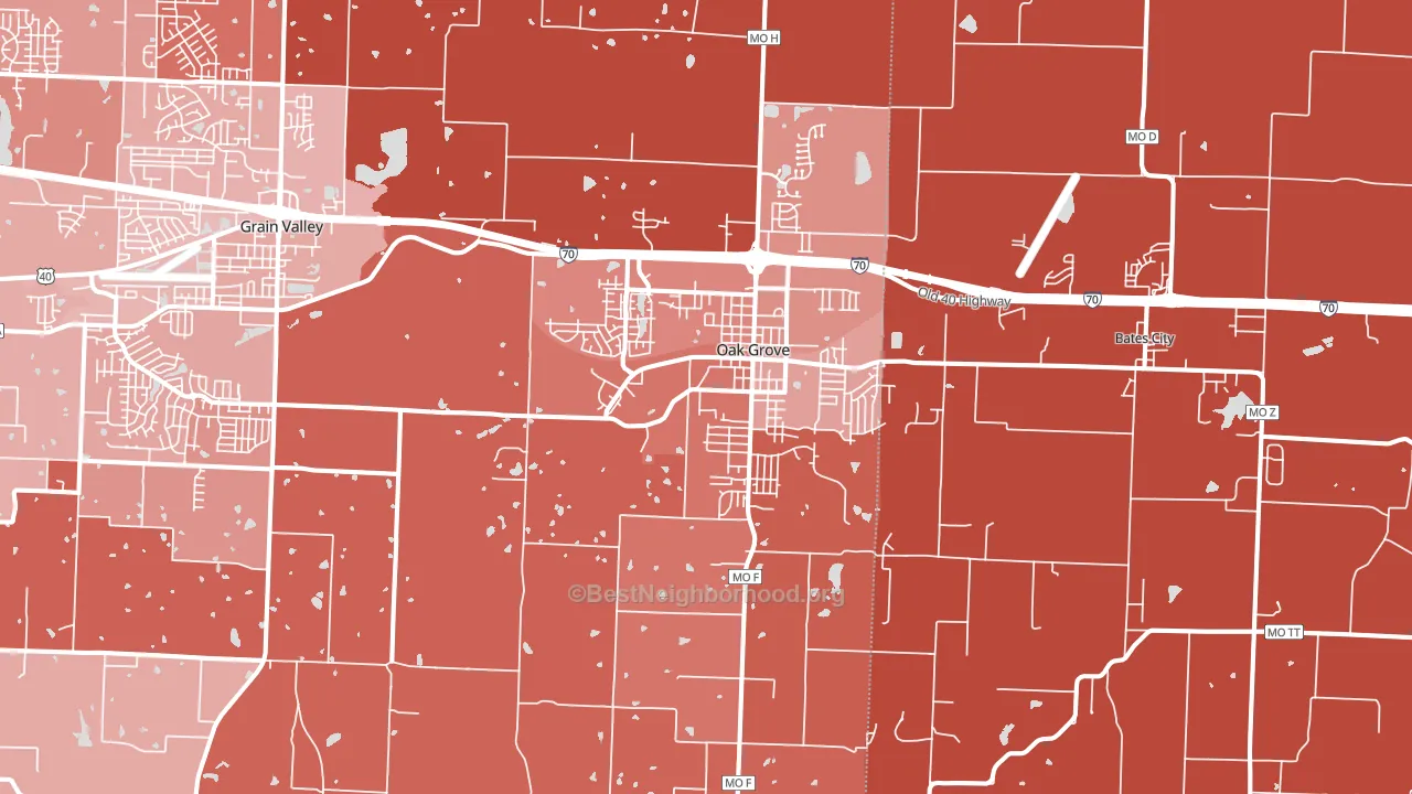 64075, MO block-group political-lean map