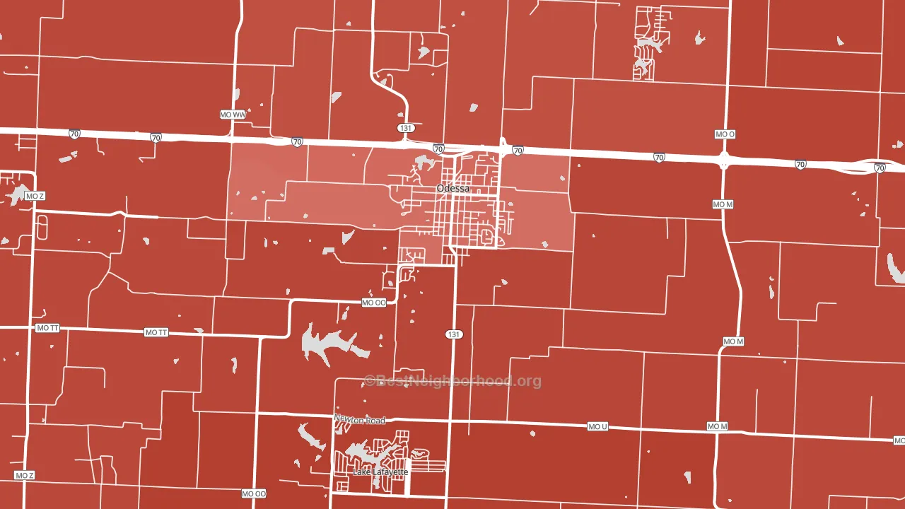 64076, MO block-group political-lean map