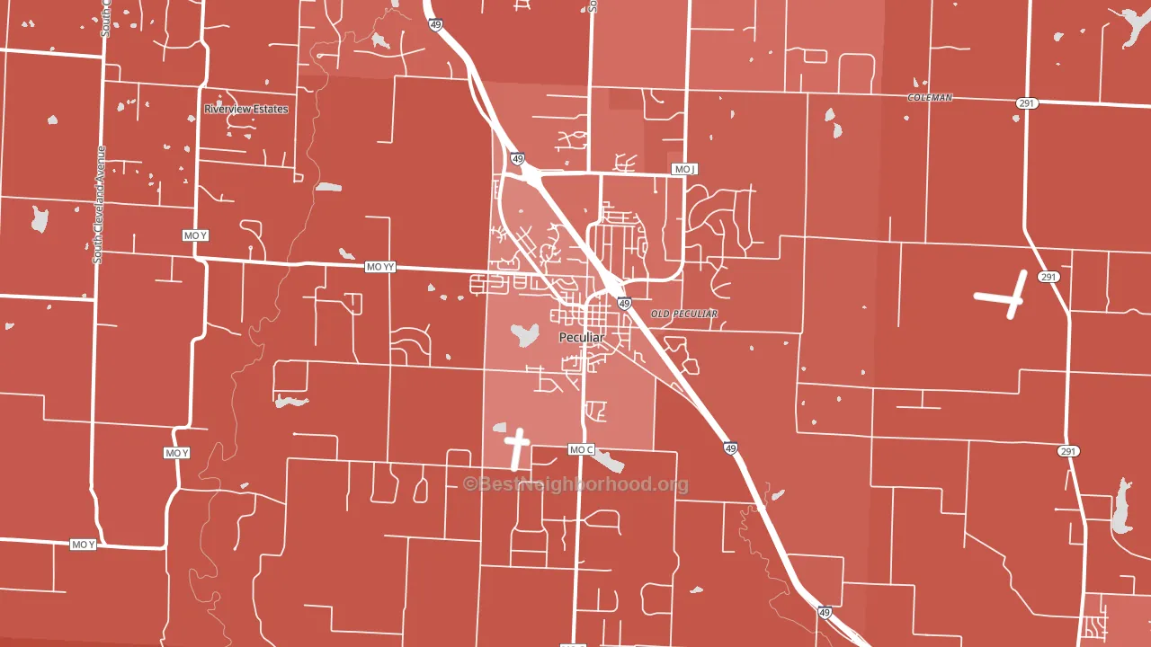 64078, MO block-group political-lean map