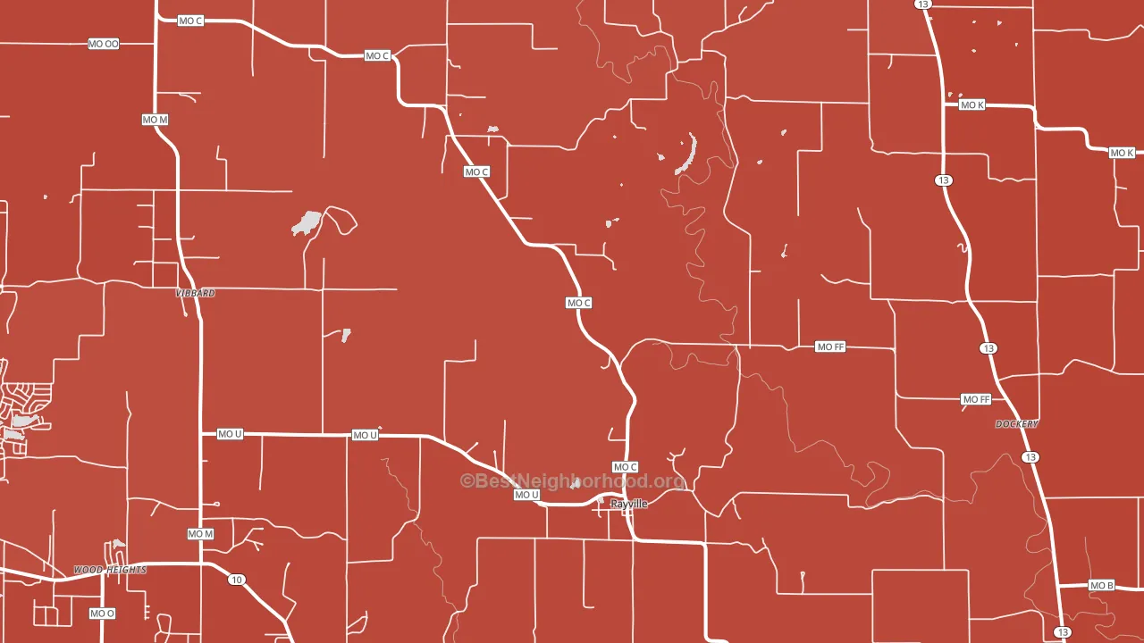 64084, MO block-group political-lean map