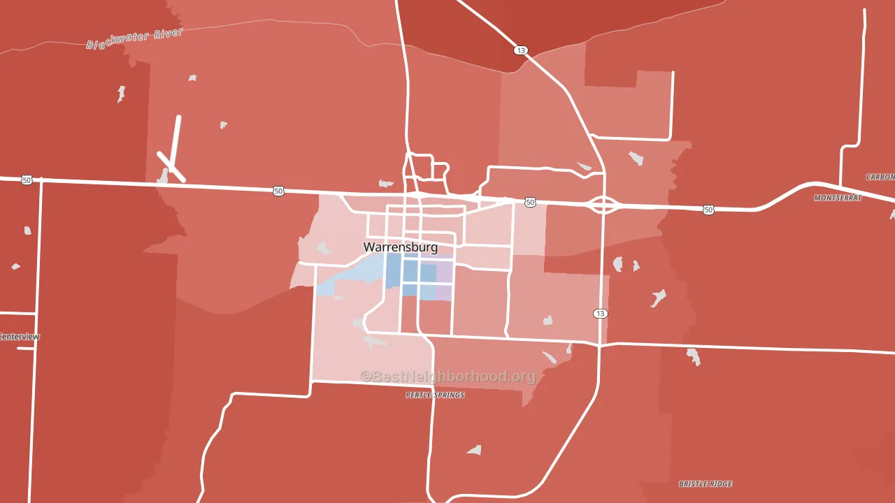 64093, MO block-group political-lean map