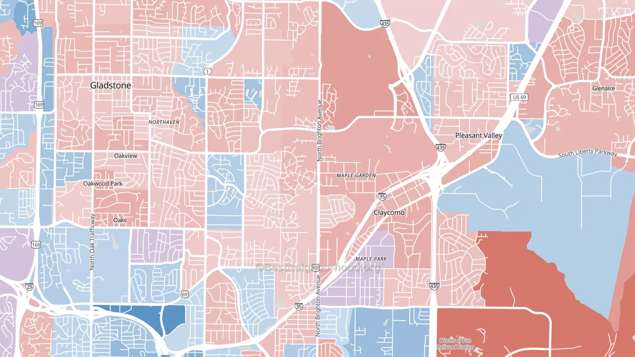 64119, MO block-group political-lean map