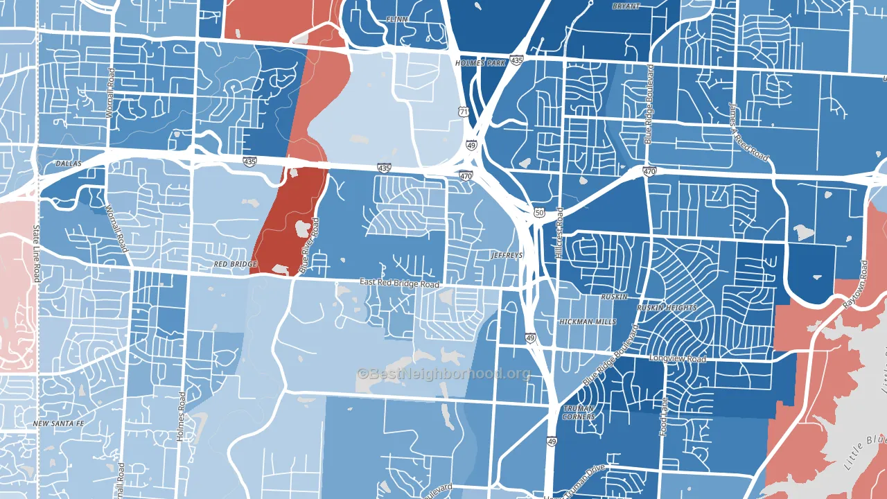 64137, MO block-group political-lean map